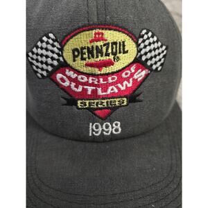 Vintage NASCAR World Of Outlaws 20th Anniversary 1998 Hat 90s Pennzoil‎ Racing